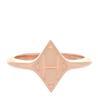 Hermes 18K Rose Gold Gambade H Band Ring 53 6.25 1 of 5