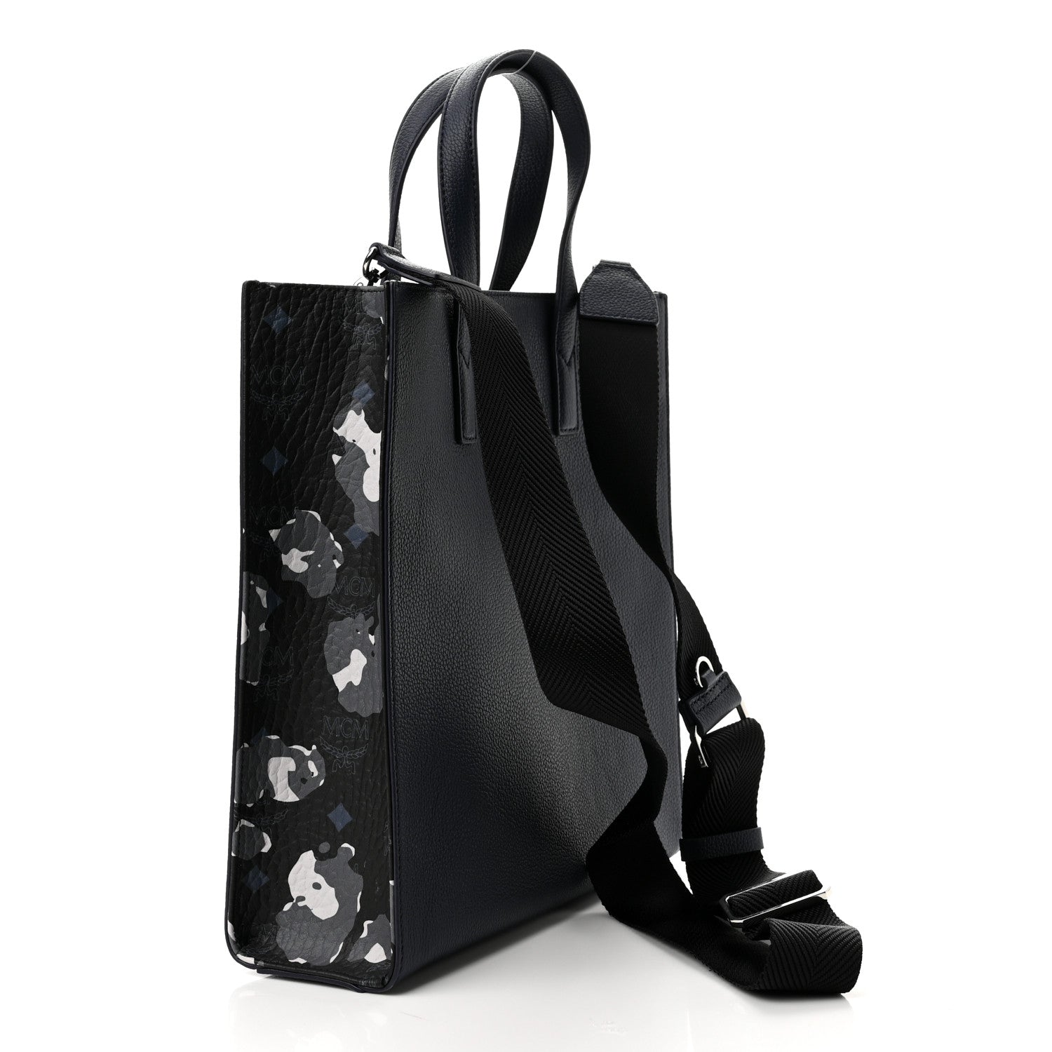 MCM Grained Calfskin Small Klassik Tote Navy 3 of 10