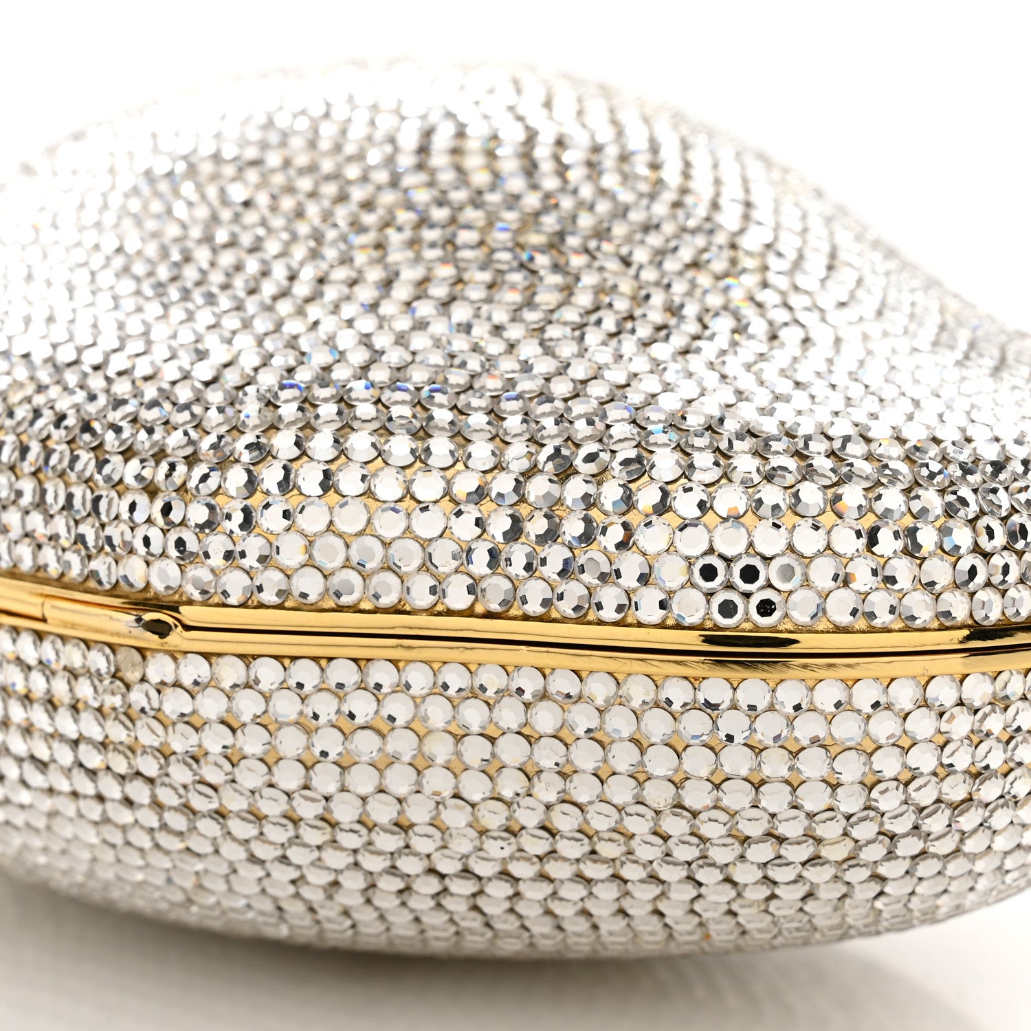Judith Leiber Swarovski Crystal Minaudiere Clutch Silver 9 of 12