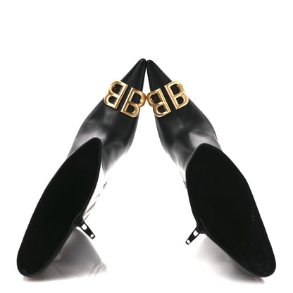 Balenciaga Shiny Calfskin BB Knife Booties 38 Black Gold 2 of 13