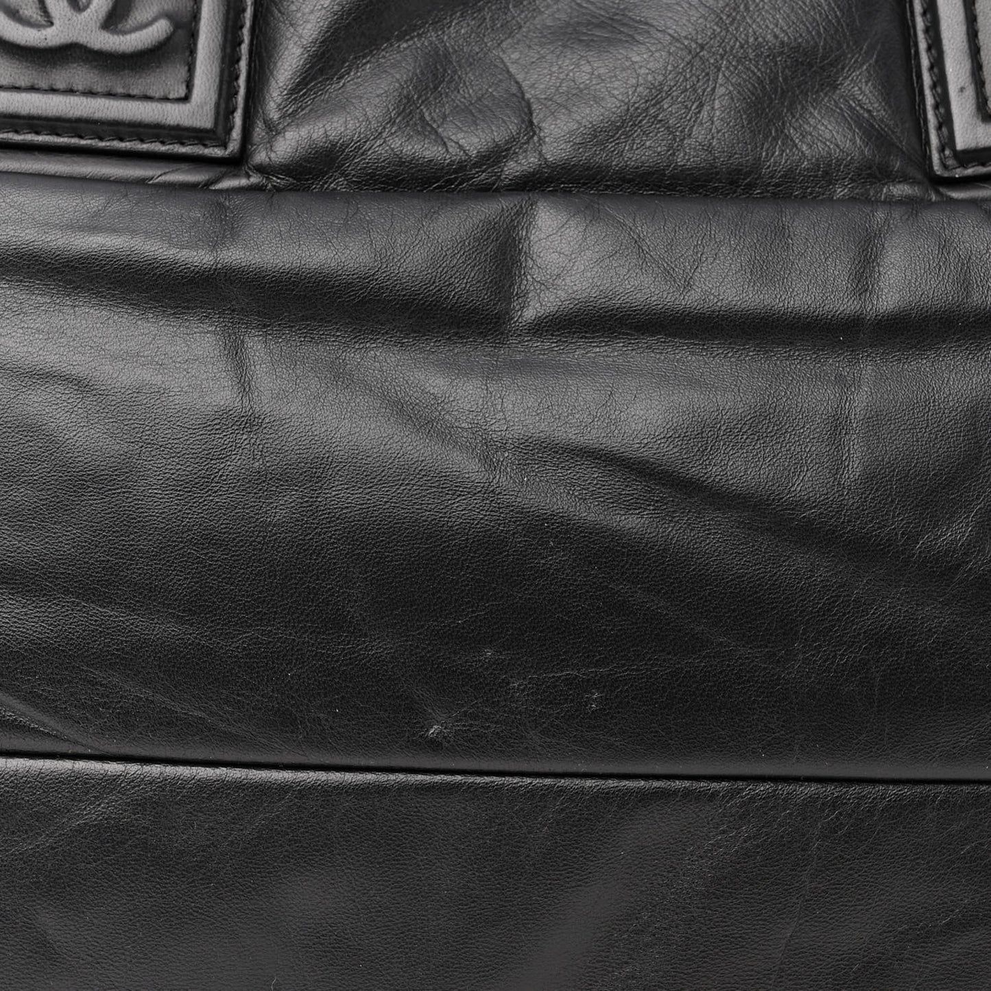 Lambskin Quilted Medium Coco Cocoon Reversible Tote Black