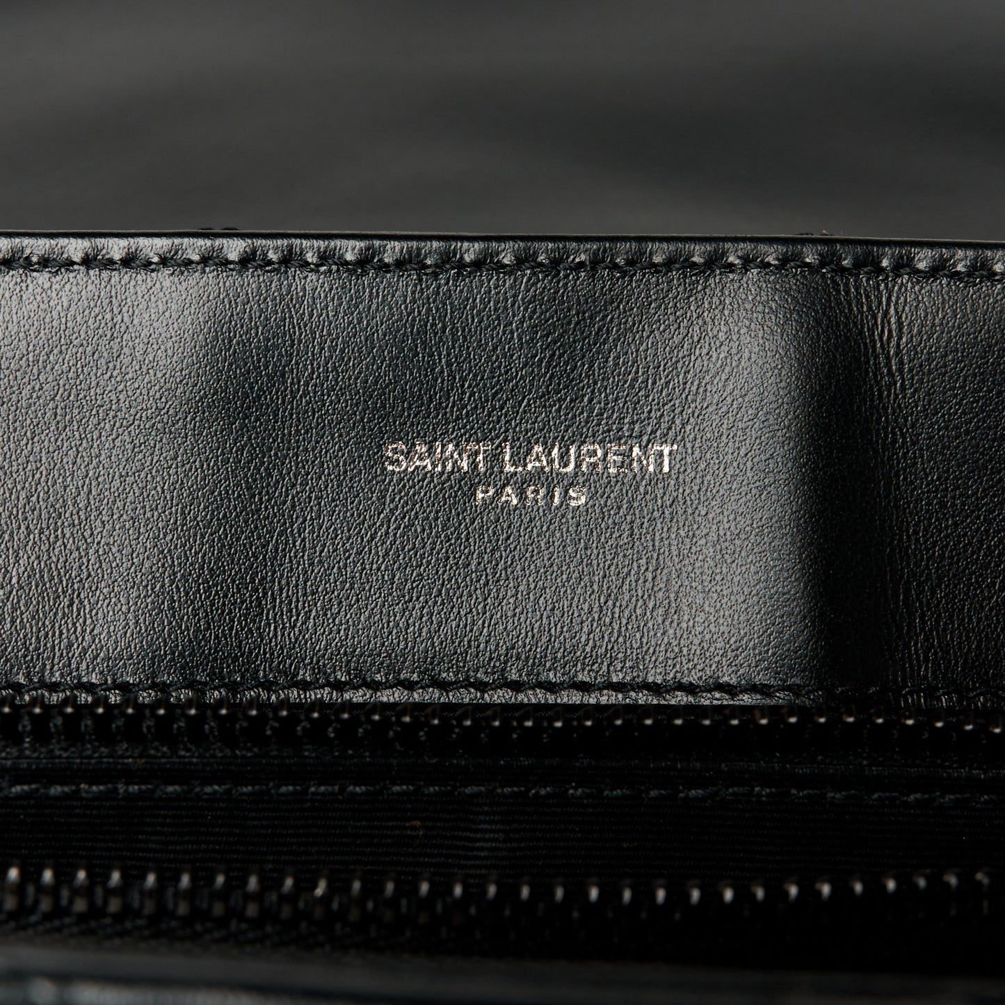 Calfskin Y Quilted Monogram Monochrome Large Loulou Chain Satchel Black