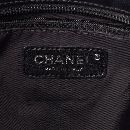 Chanel Coated Canvas Quilted Large Paris Biarritz Tote Black 7 of 9