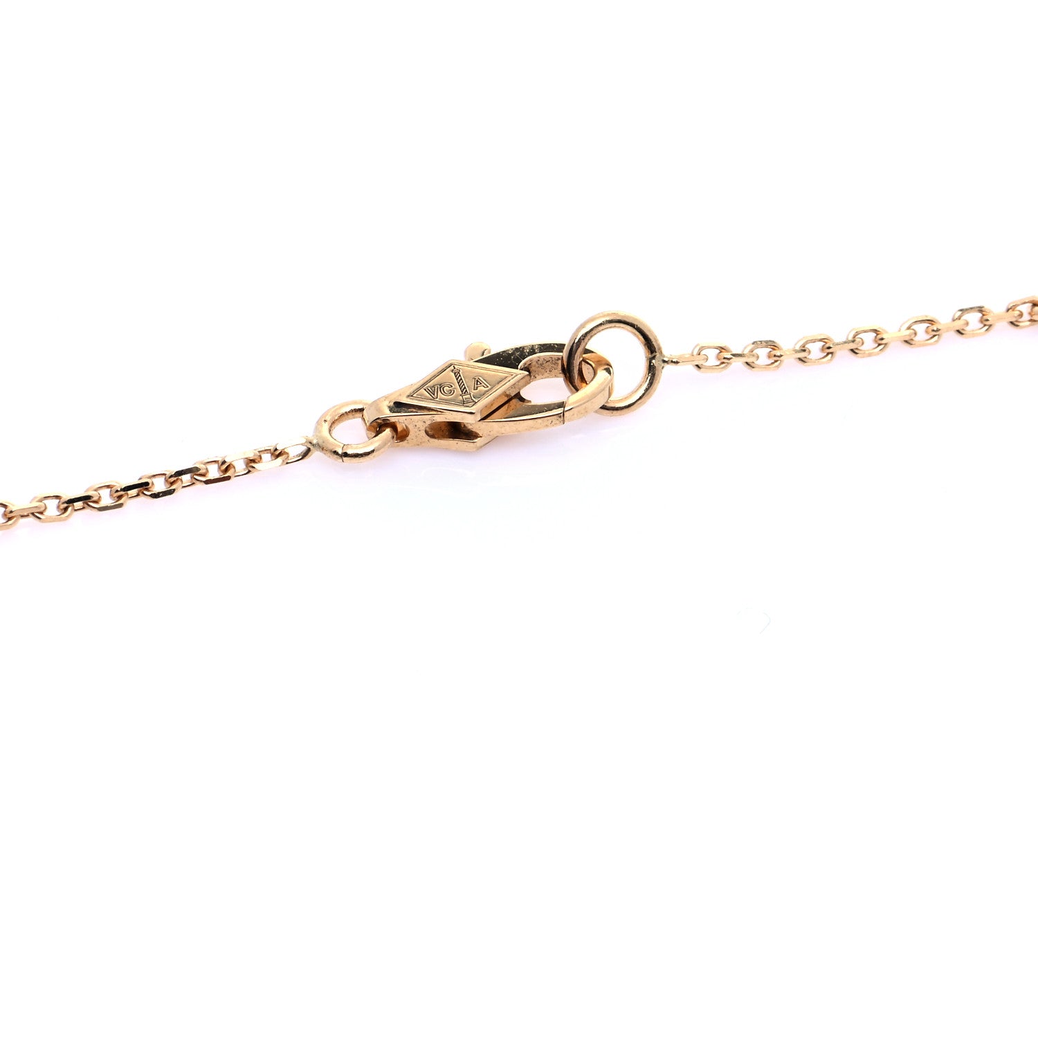 Van Cleef & Arpels 18K Yellow Gold Mother of Pearl Sweet Alhambra Pendant Necklace 5 of 9