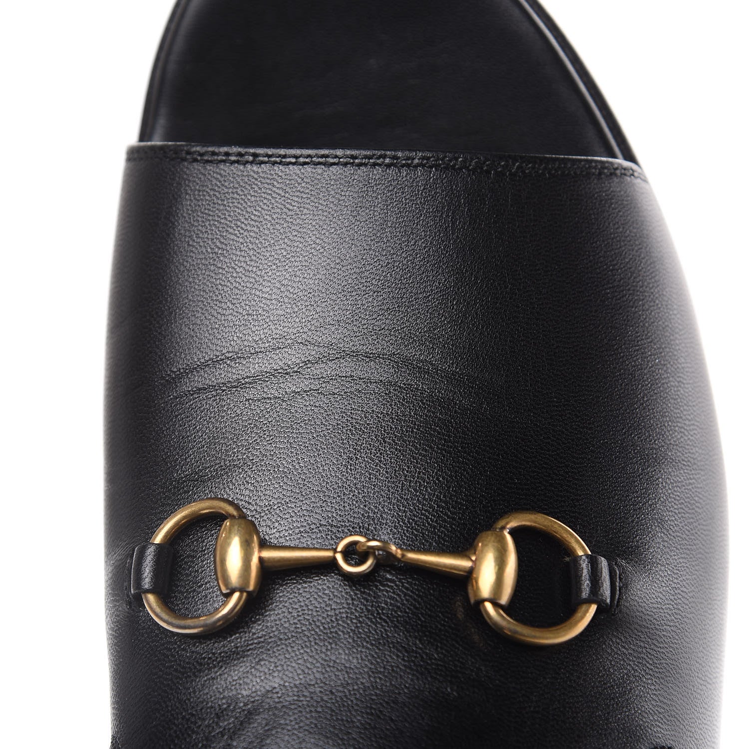 Gucci Malaga Kid Horsebit Slide Sandals 37.5 Black 9 of 11