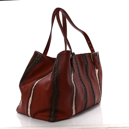 Bottega Veneta Calfskin Nappa Intrecciato Tote Brique Flamingo Truffle 3 of 11