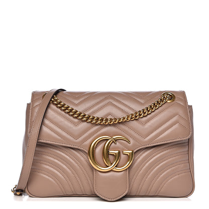 Gucci Calfskin Matelasse Medium GG Marmont Shoulder Bag Porcelain Rose 1 of 11
