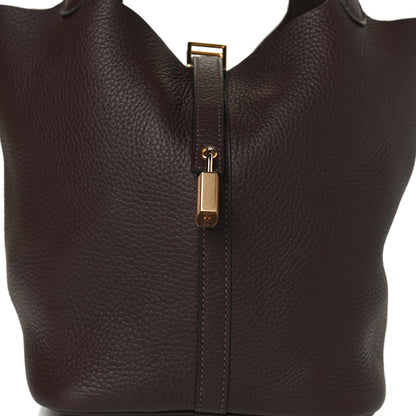 Hermes Taurillon Clemence Picotin Lock 22 MM Rouge Sellier 7 of 11