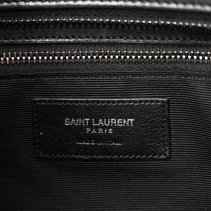 Saint Laurent Sheepskin Matelasse Chevron Large Monogram Shopping Bag Black 6 of 10