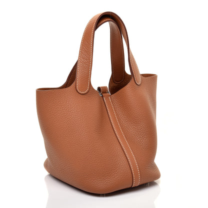 Hermes Taurillon Clemence Picotin Lock 18 PM Gold 3 of 10