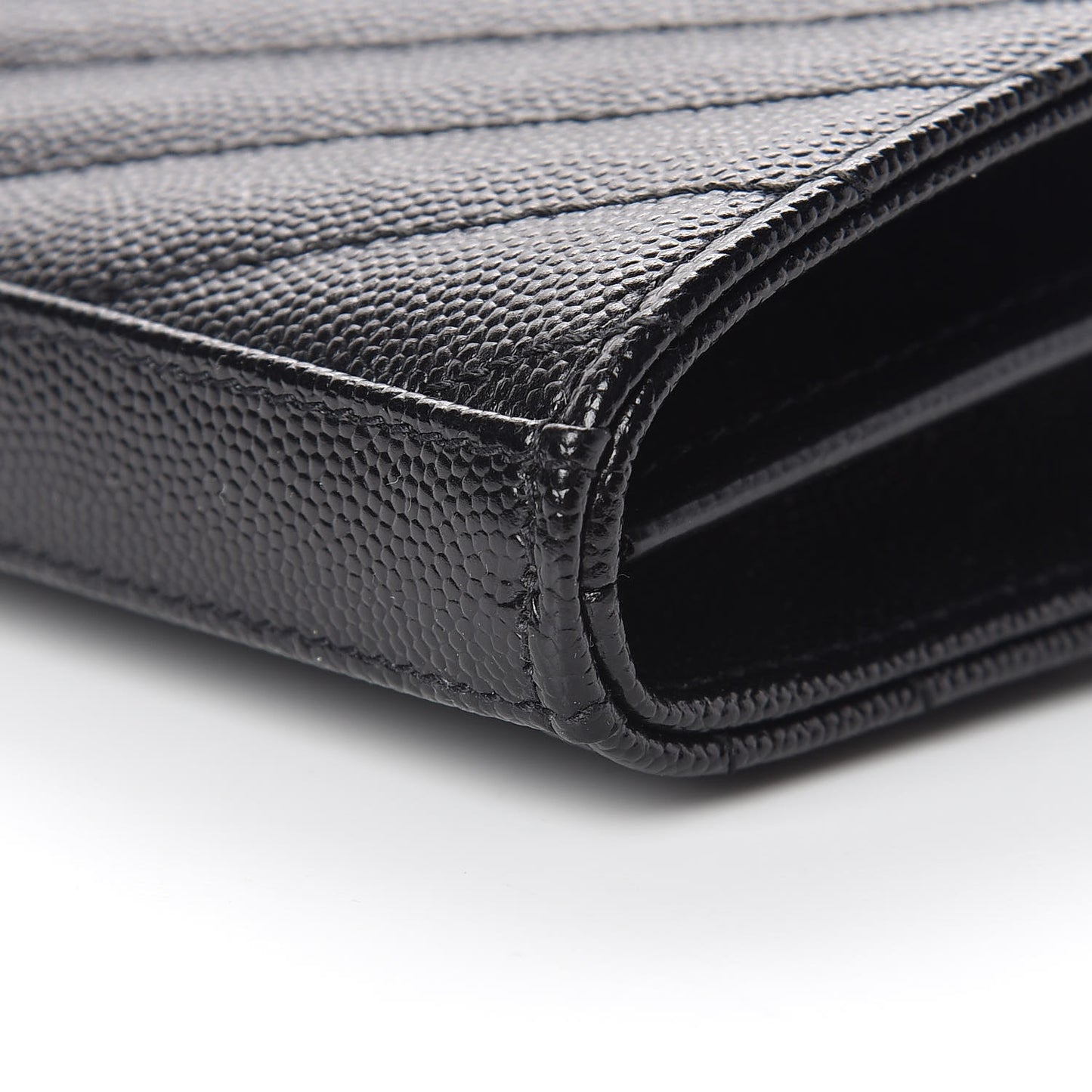 Grain De Poudre Matelasse Chevron Monogram Chain Wallet Black