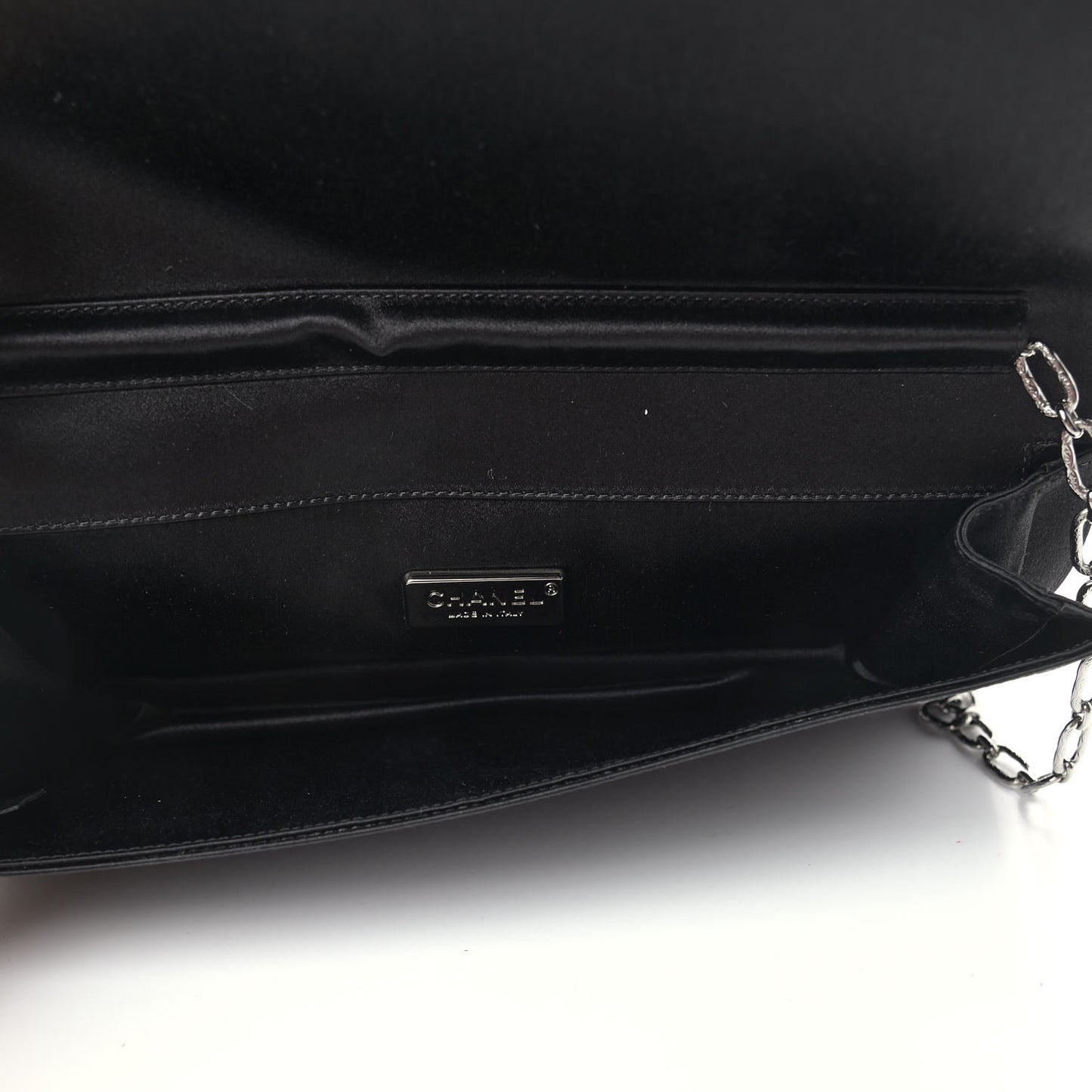 Satin Diamante Evening Clutch Bag Black