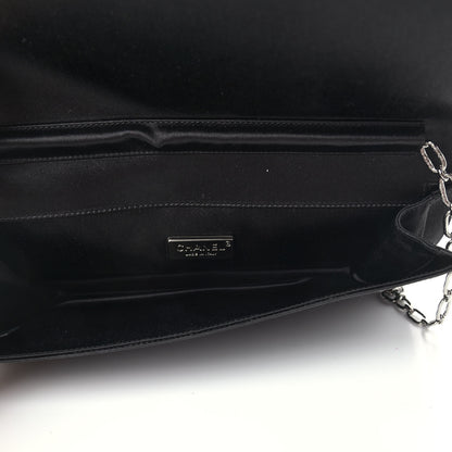 Chanel Satin Diamante Evening Clutch Bag Black 4 of 9
