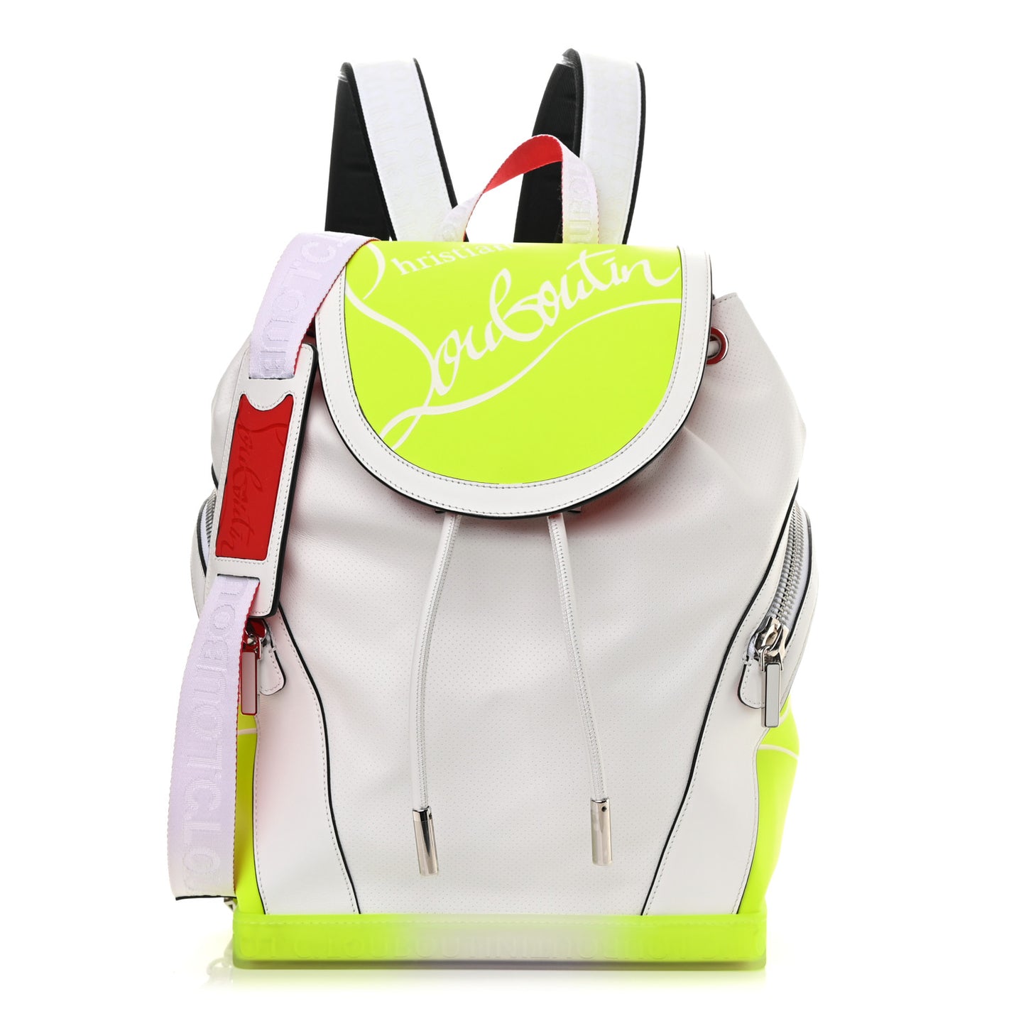 Calfskin Explorafunk Backpack Bianco Fluo Yellow
