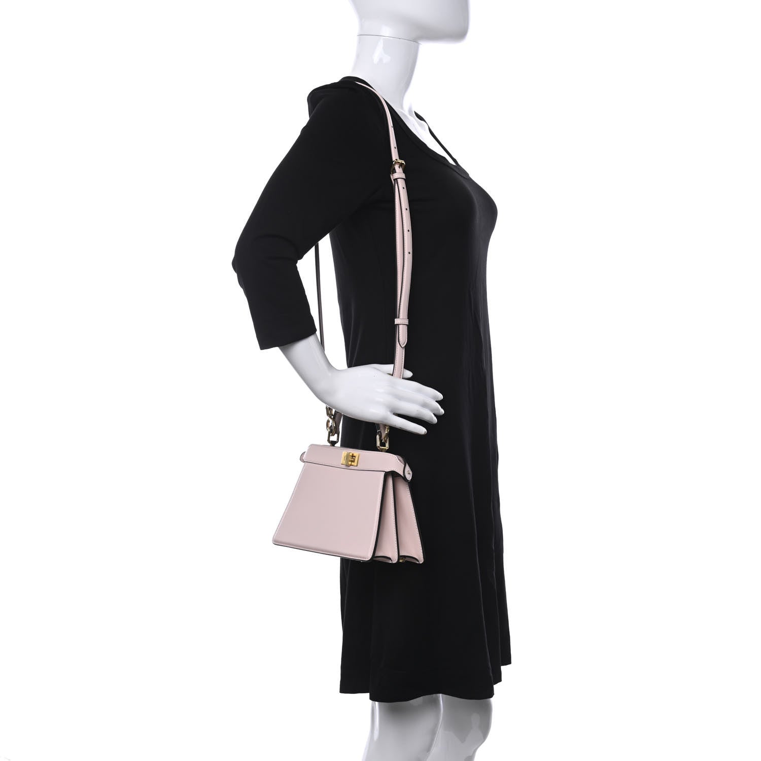 Fendi Shiny Nappa Petite Peekaboo I SEE U Satchel Rosa Confetto 2 of 11