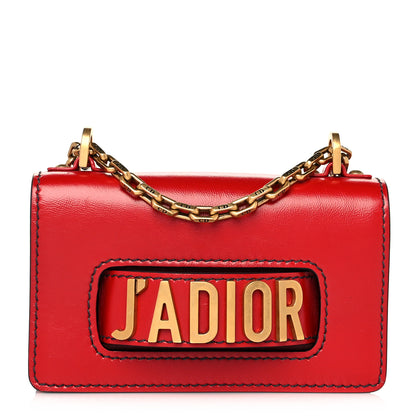 Christian Dior Calfskin Mini J'Adior Chain Flap Bag Spicy Red 2 of 9