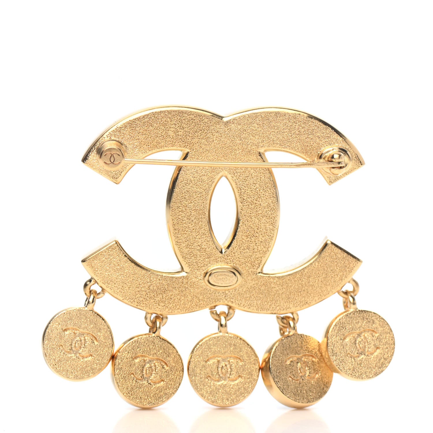 Chanel Enamel Pearl CC Charms Brooch Black Gold 2 of 3