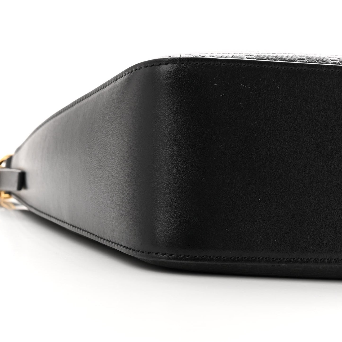 Coated Canvas Logo 4G Embossed Small Moon Cut Out Shoulder Bag Black