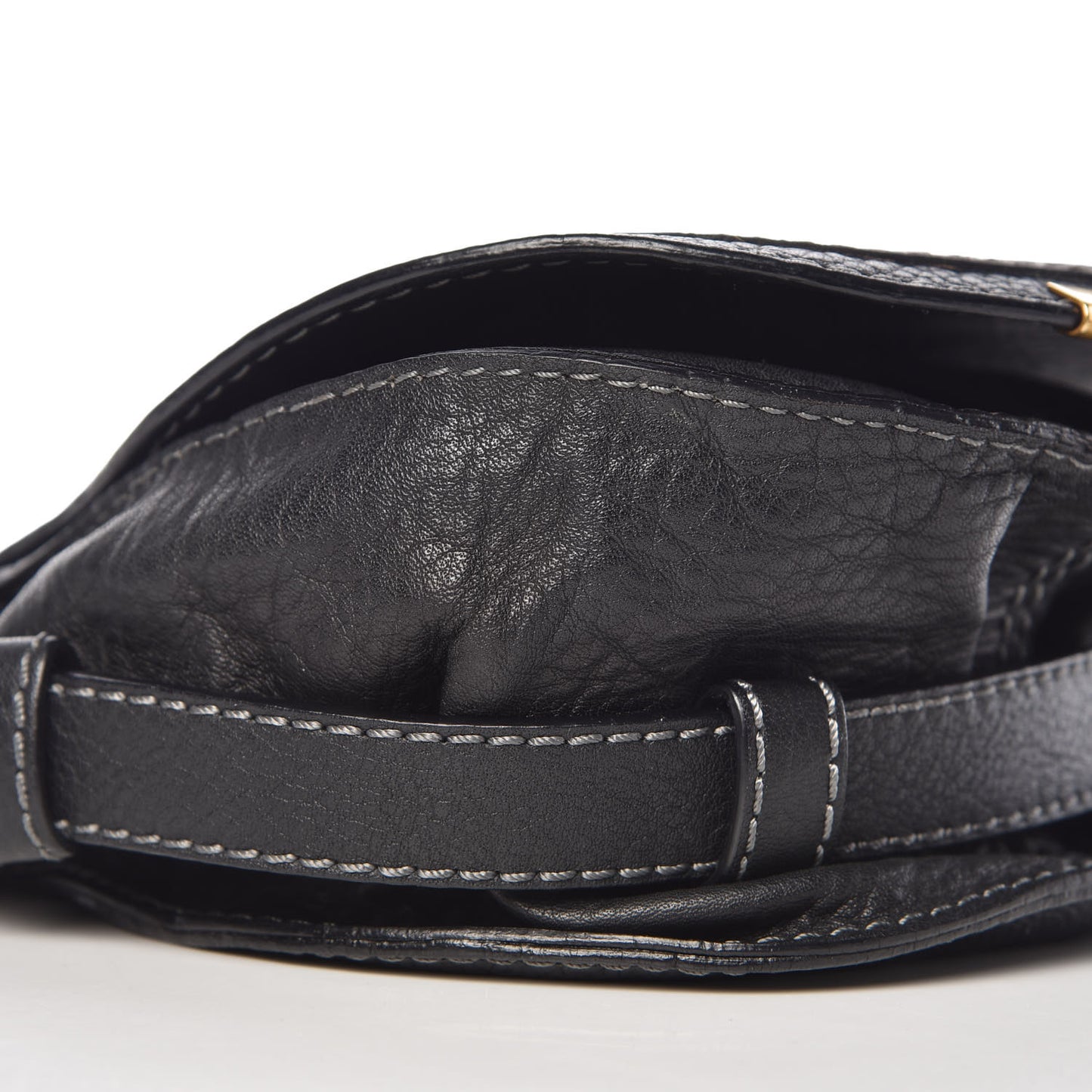 Calfskin Mini Marcie Round Crossbody Bag Black