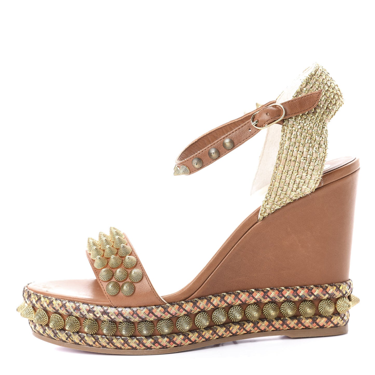 Calfskin Cordorella 110 Wedge Sandals 38 Version Cuoio