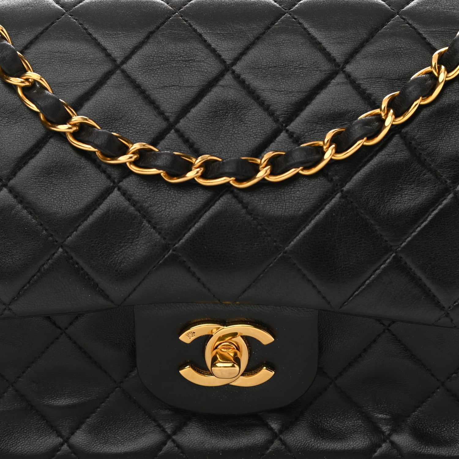 Chanel Lambskin Quilted Medium Double Flap Black 7 of 15