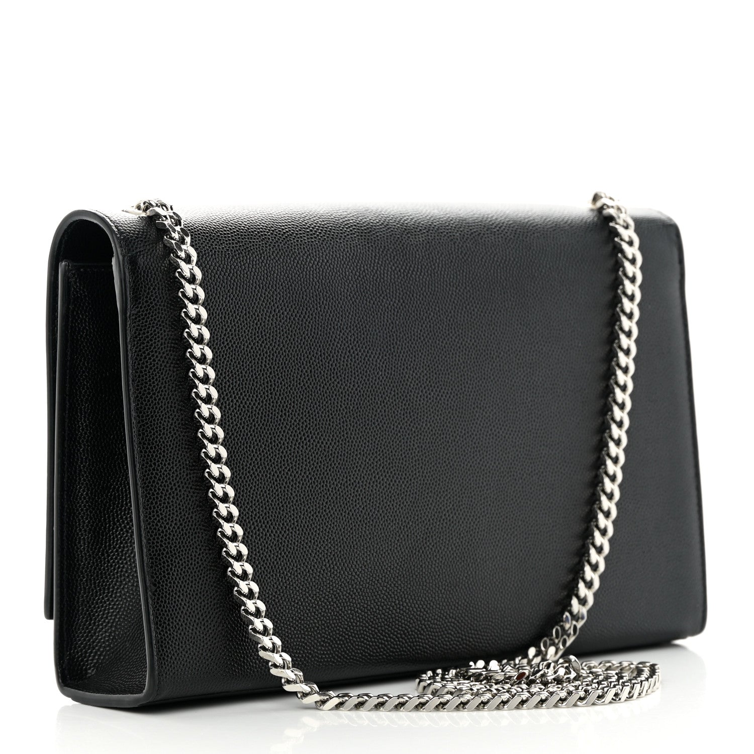 Saint Laurent Grain De Poudre Medium Classic Monogram Kate Satchel Black 3 of 12