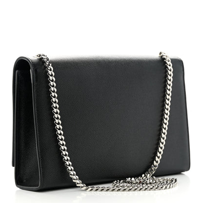 Saint Laurent Grain De Poudre Medium Classic Monogram Kate Satchel Black 3 of 12