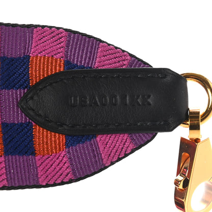 Hermes Toile Swift 50mm Maxi Quadrille Shoulder Strap Saphir Anemone Capucine Black 5 of 6