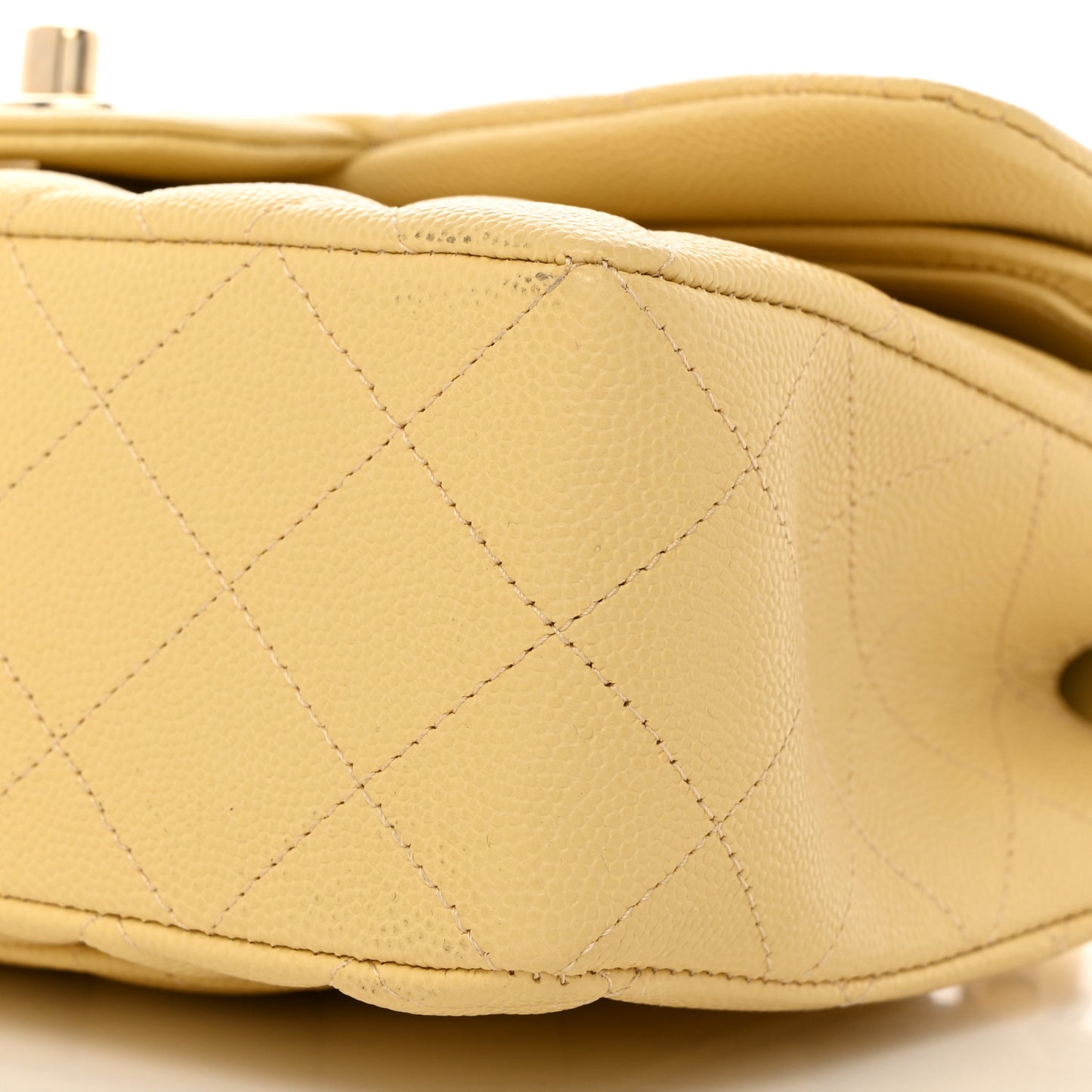 Caviar Quilted Small Double Flap Yellow