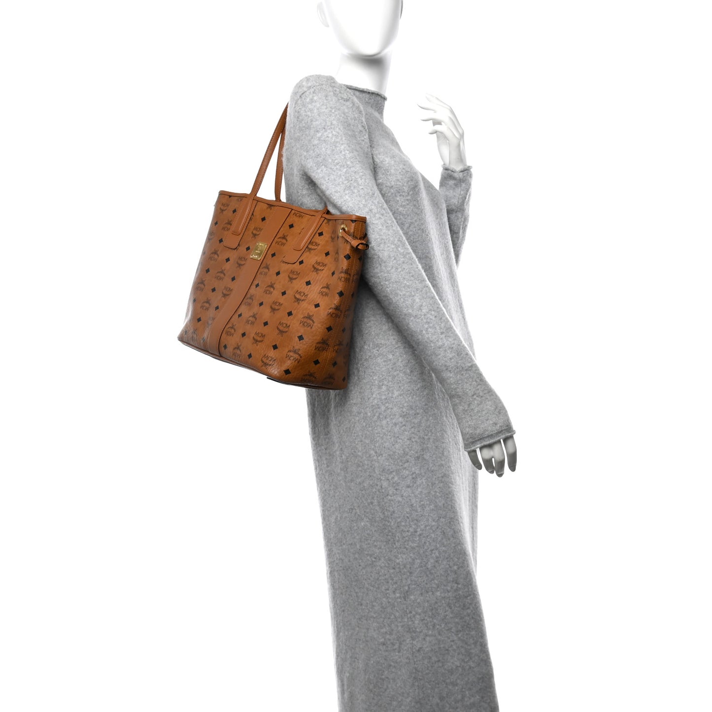 Visetos Medium Liz Reversible Shopper Tote Cognac