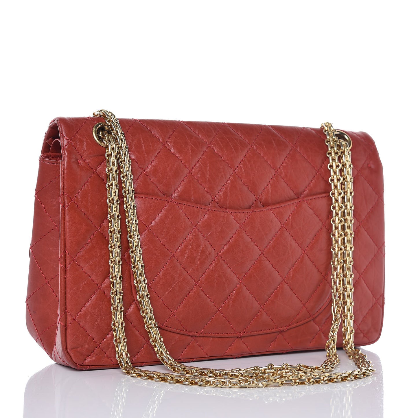 Aged Calfskin Quilted 2.55 Reissue 226 Flap Red