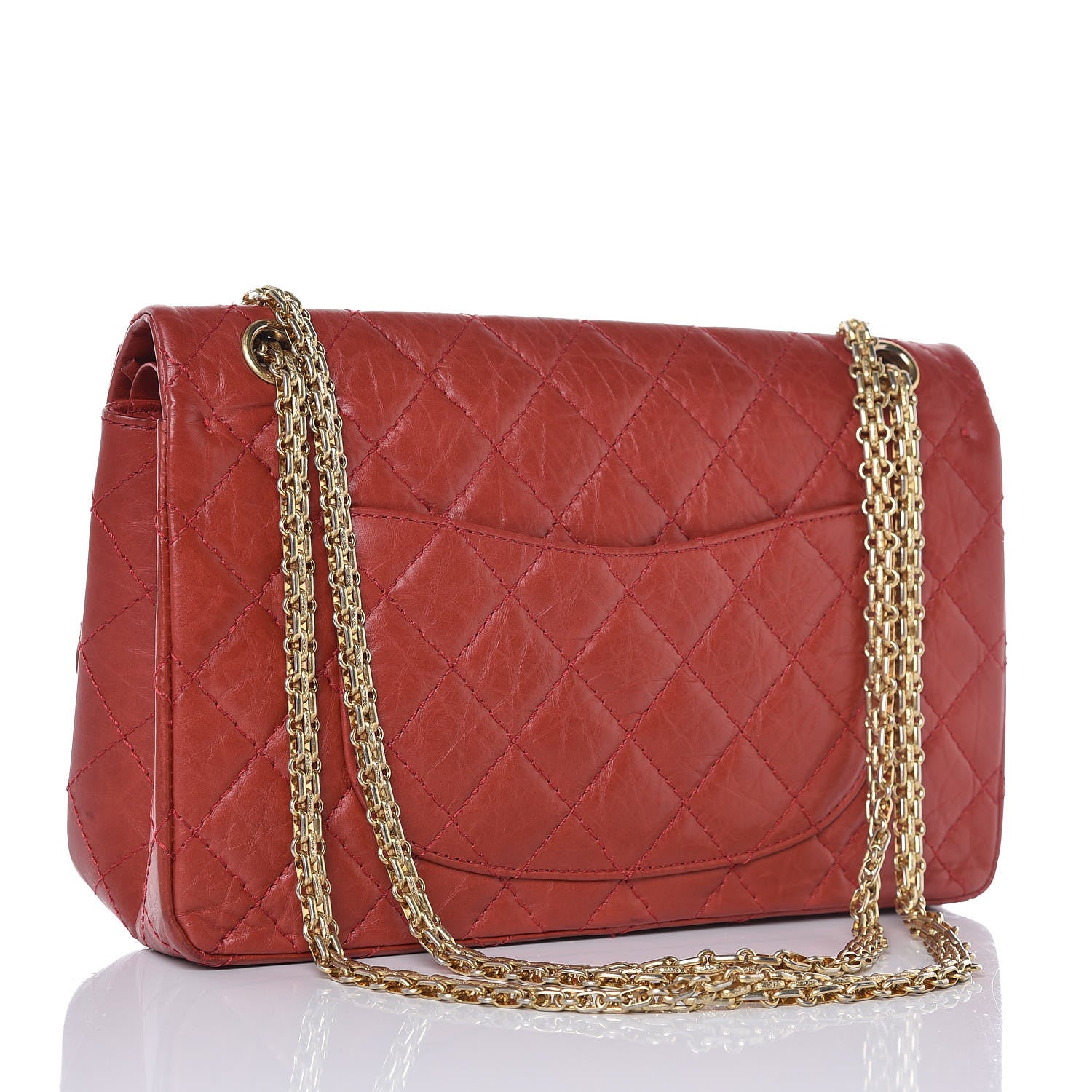 Chanel Aged Calfskin Quilted 2.55 Reissue 226 Flap Red 3 of 14