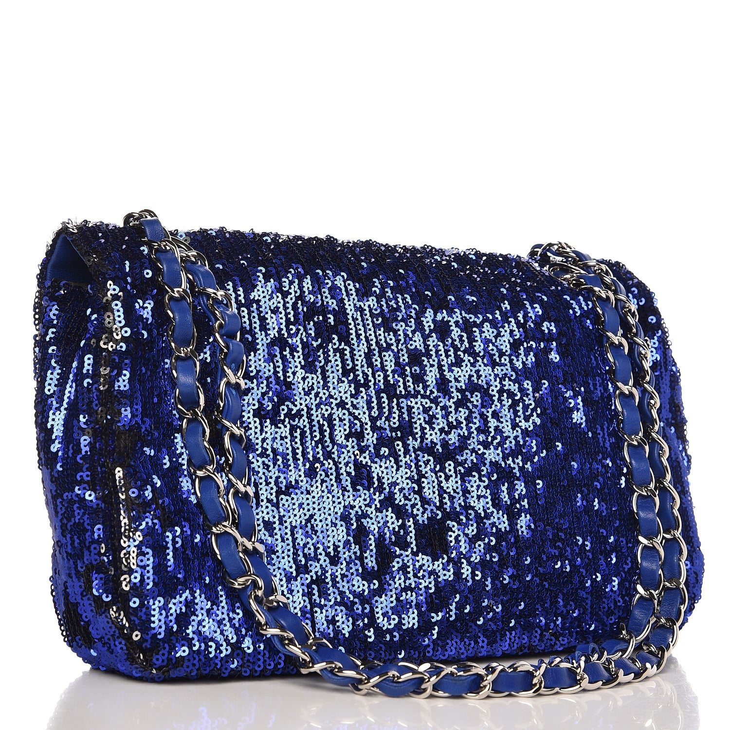 Chanel Sequin Medium Flap Dark Blue 4 of 8