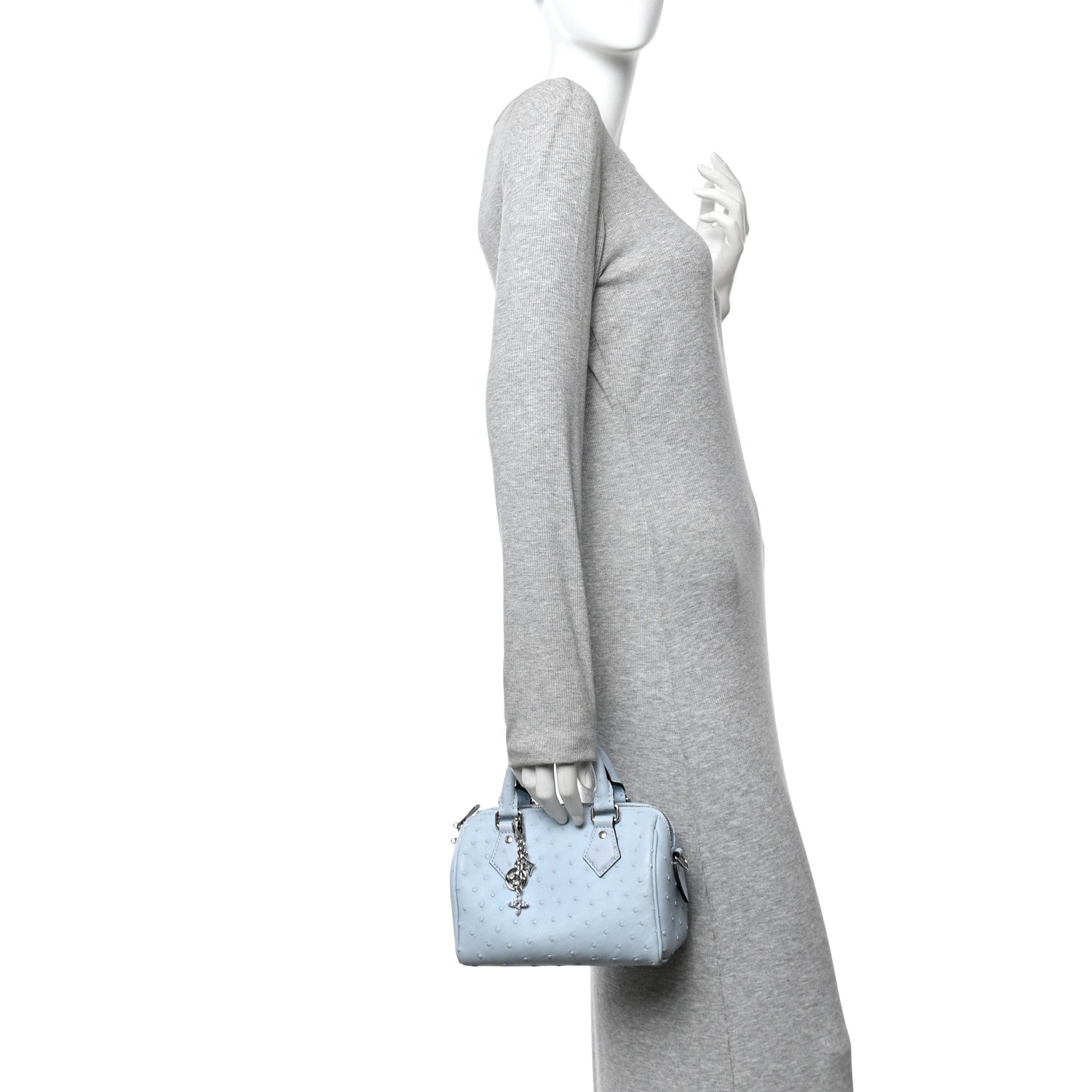 Louis Vuitton Ostrich Speedy 20 Light Blue 2 of 10