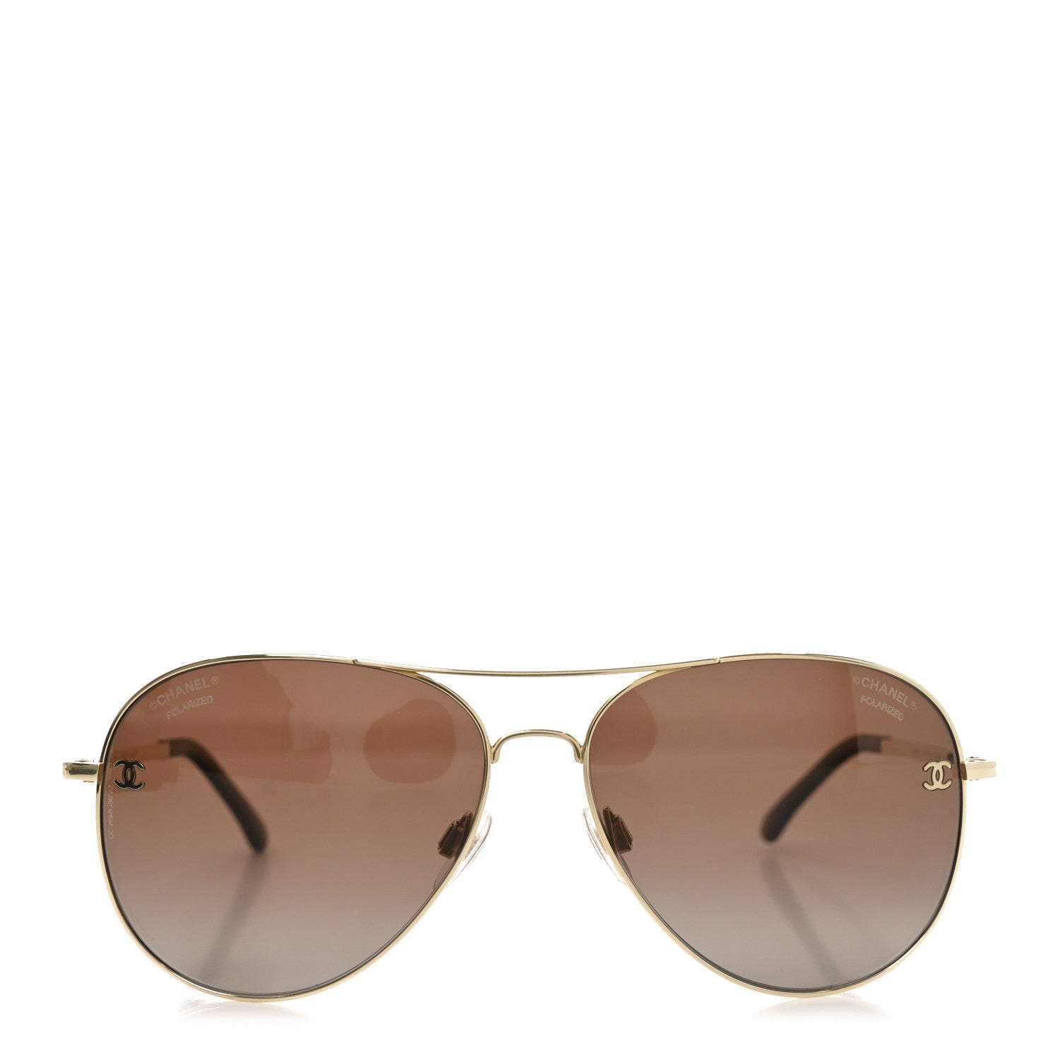 Chanel Aviator CC Sunglasses 4189-T-Q Gold 2 of 6