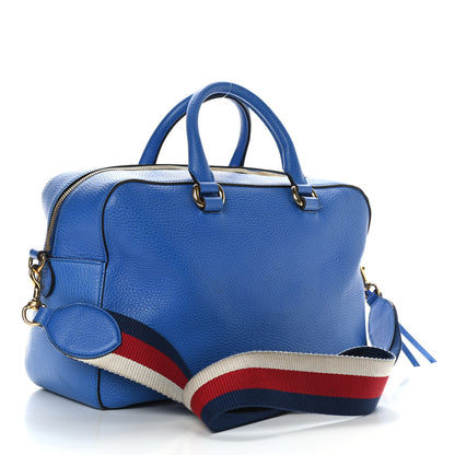 Gucci Calfskin Sylvie Web Tiger Print Top Handle Shoulder Bag Multicolor Dark Sky 3 of 10