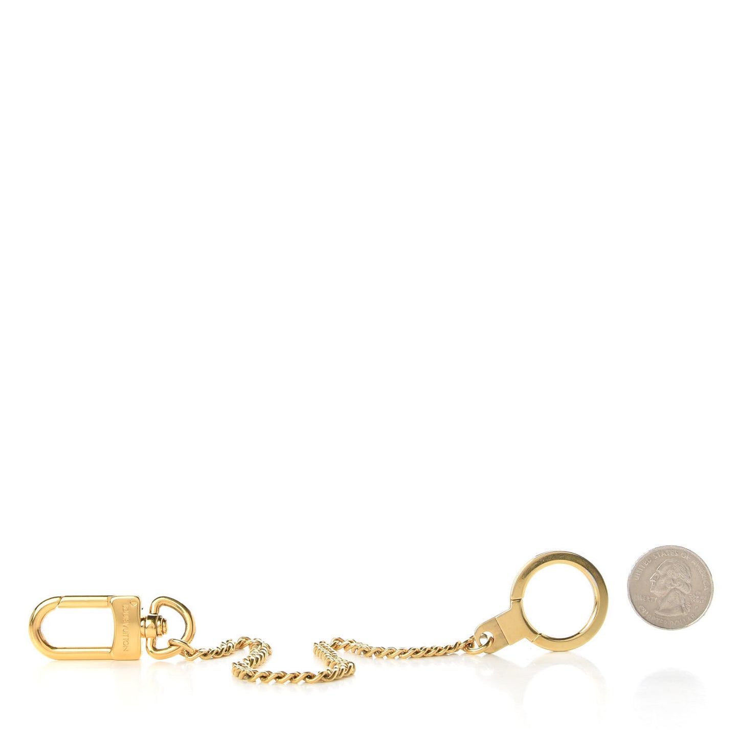 Metal Pochette Extender Key Ring Chain Gold