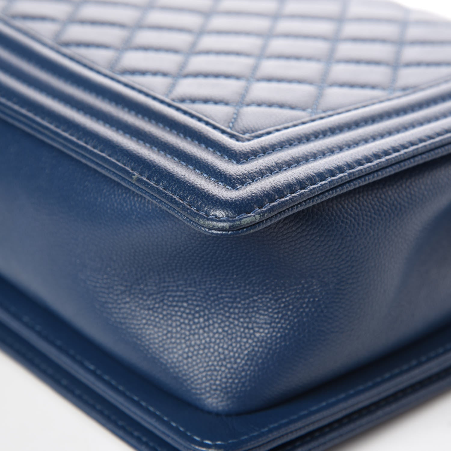 Chanel Caviar Quilted New Medium Boy Flap Dark Navy Blue 12 of 14