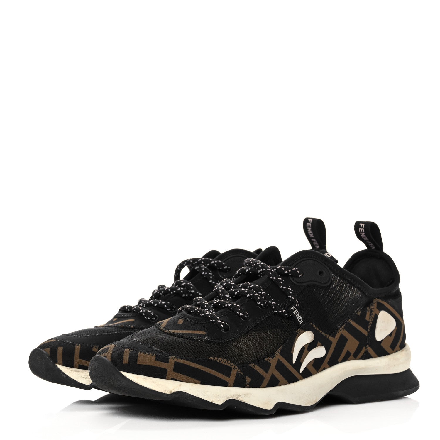 Fendi Technical Mesh Lycra FFreedom Patchwork Sneakers 39 Black Tobacco 3 of 16