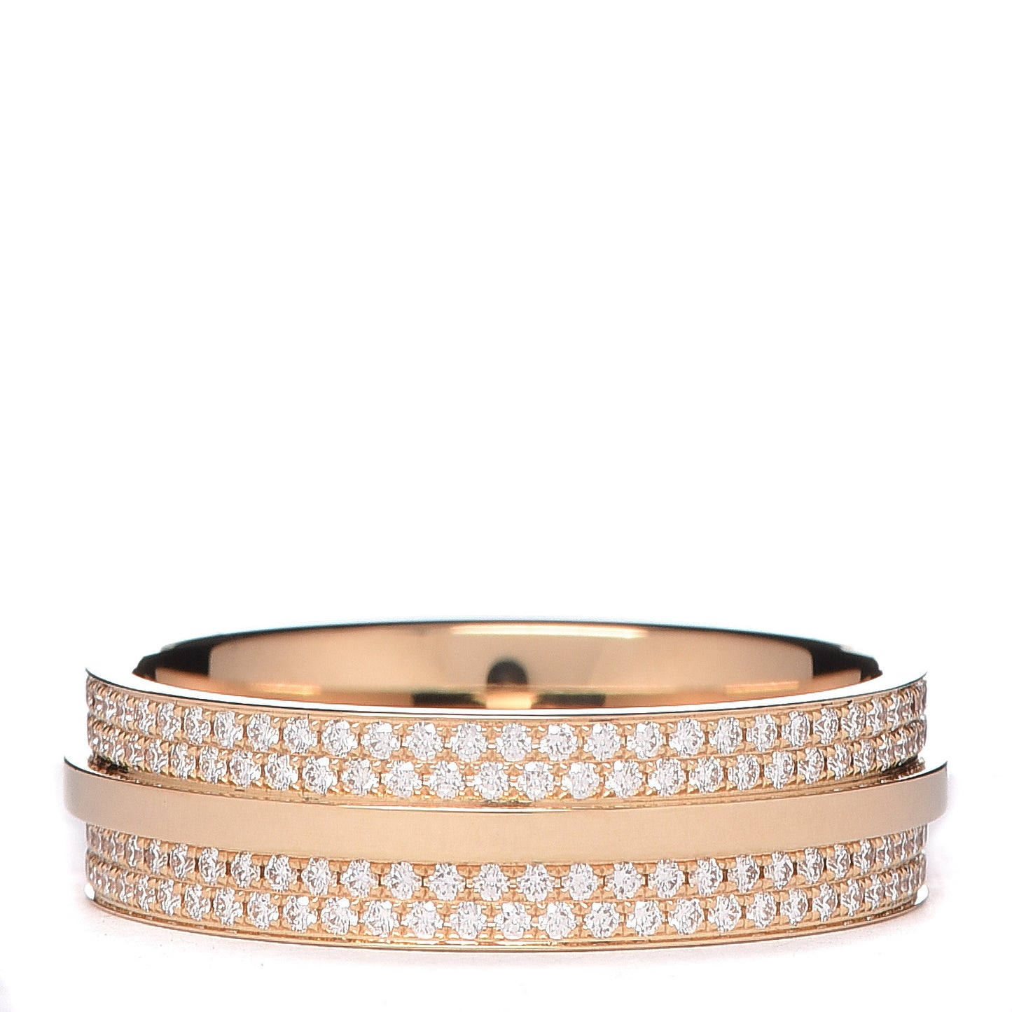 18K Yellow Gold Wide Diamond T Two Ring 57 8