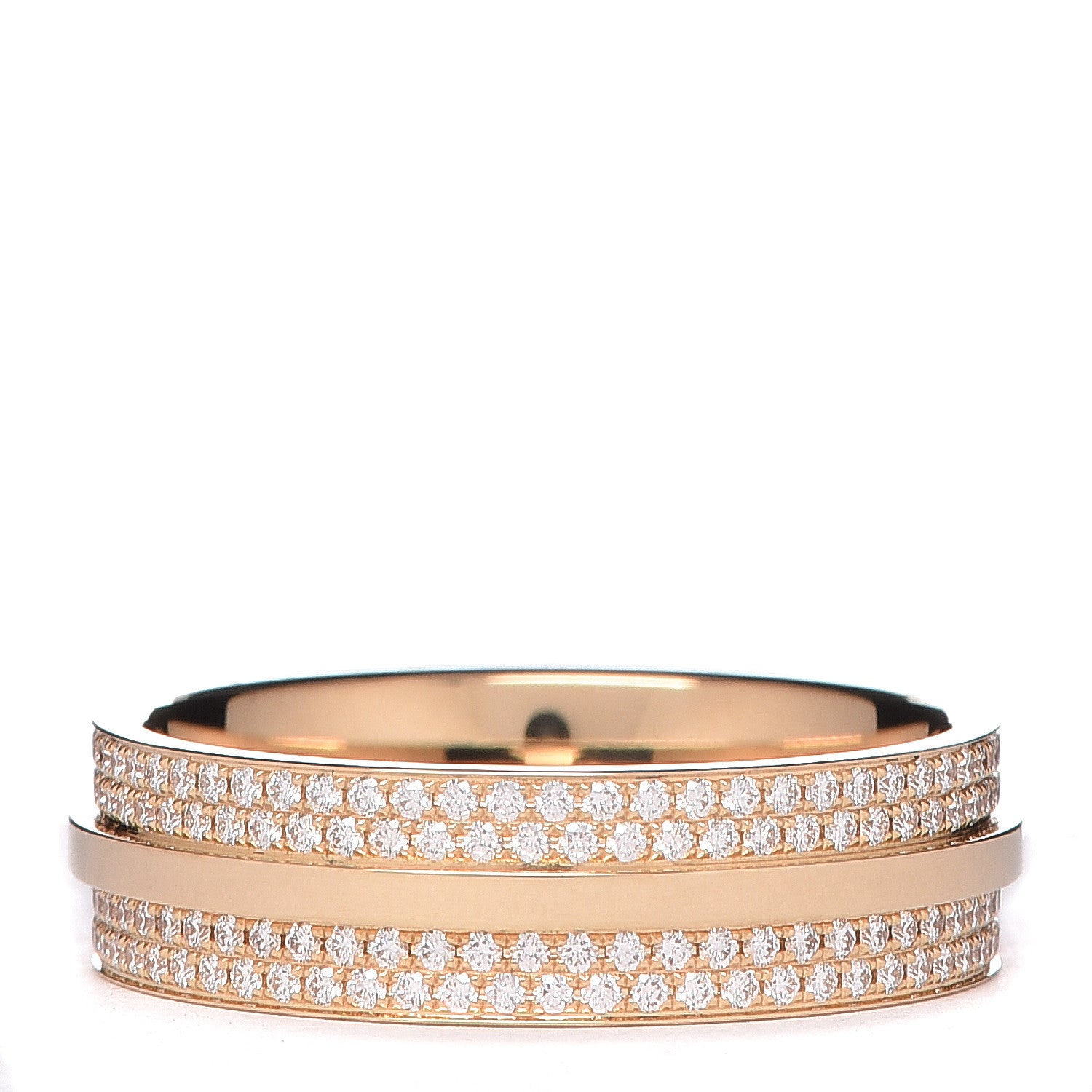Tiffany 18K Yellow Gold Wide Diamond T Two Ring 57 8 3 of 5