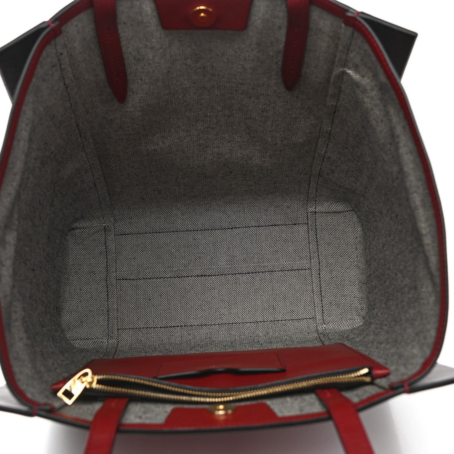 Alexander McQueen Calfskin Embossed Signature Shopper Black Red 4 of 9