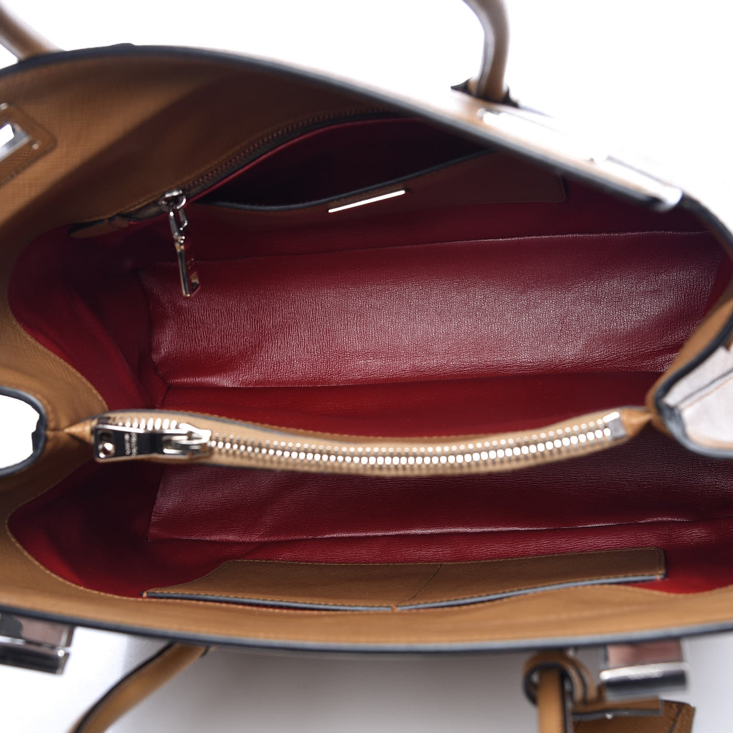Saffiano Cuir Twin Tote Caramel