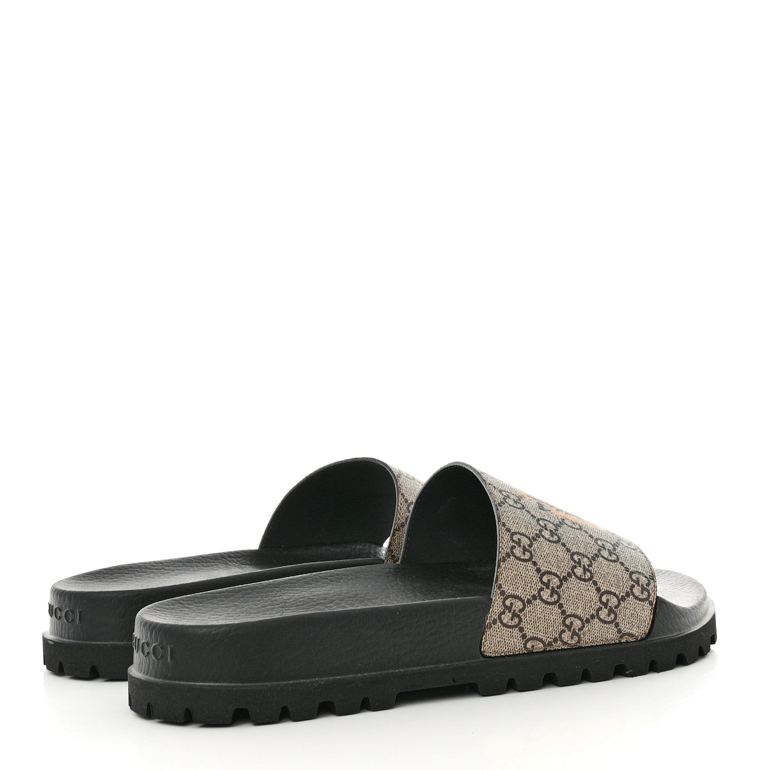 Gucci GG Supreme Monogram Tiger Mens Lug Sole Slide Sandals 12 Ebony 4 of 9