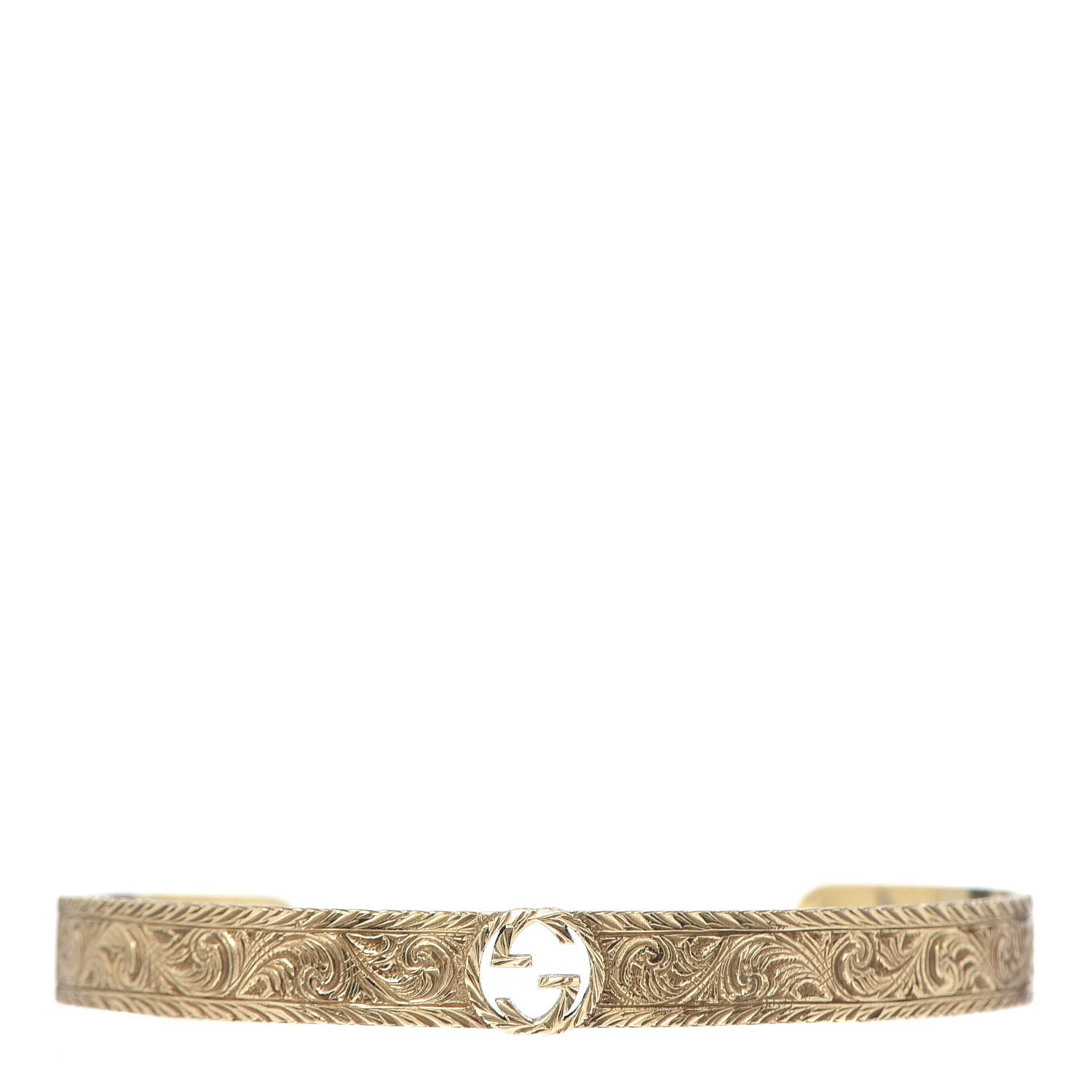 Gucci 18K Yellow Gold Interlocking G Cuff Bracelet 1 of 6