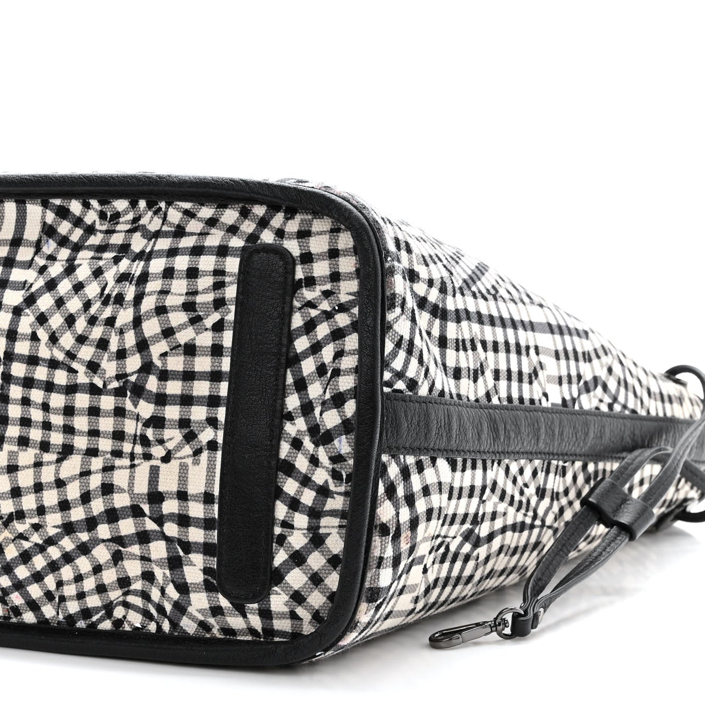 Grained Calfskin Visetos Medium Liz Reversible Shopper Tote Black