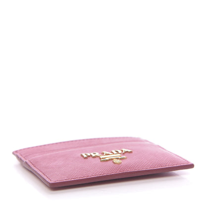 Prada Saffiano Metal Business Card Holder Peonia 4 of 7