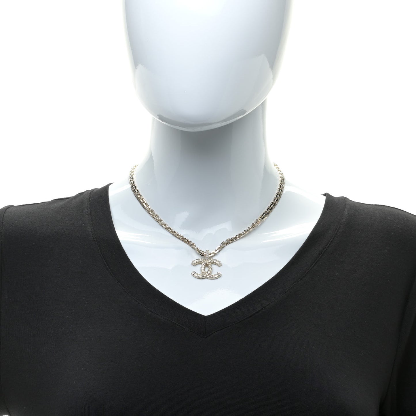 Crystal CC Multi Strand Chain Necklace Gold