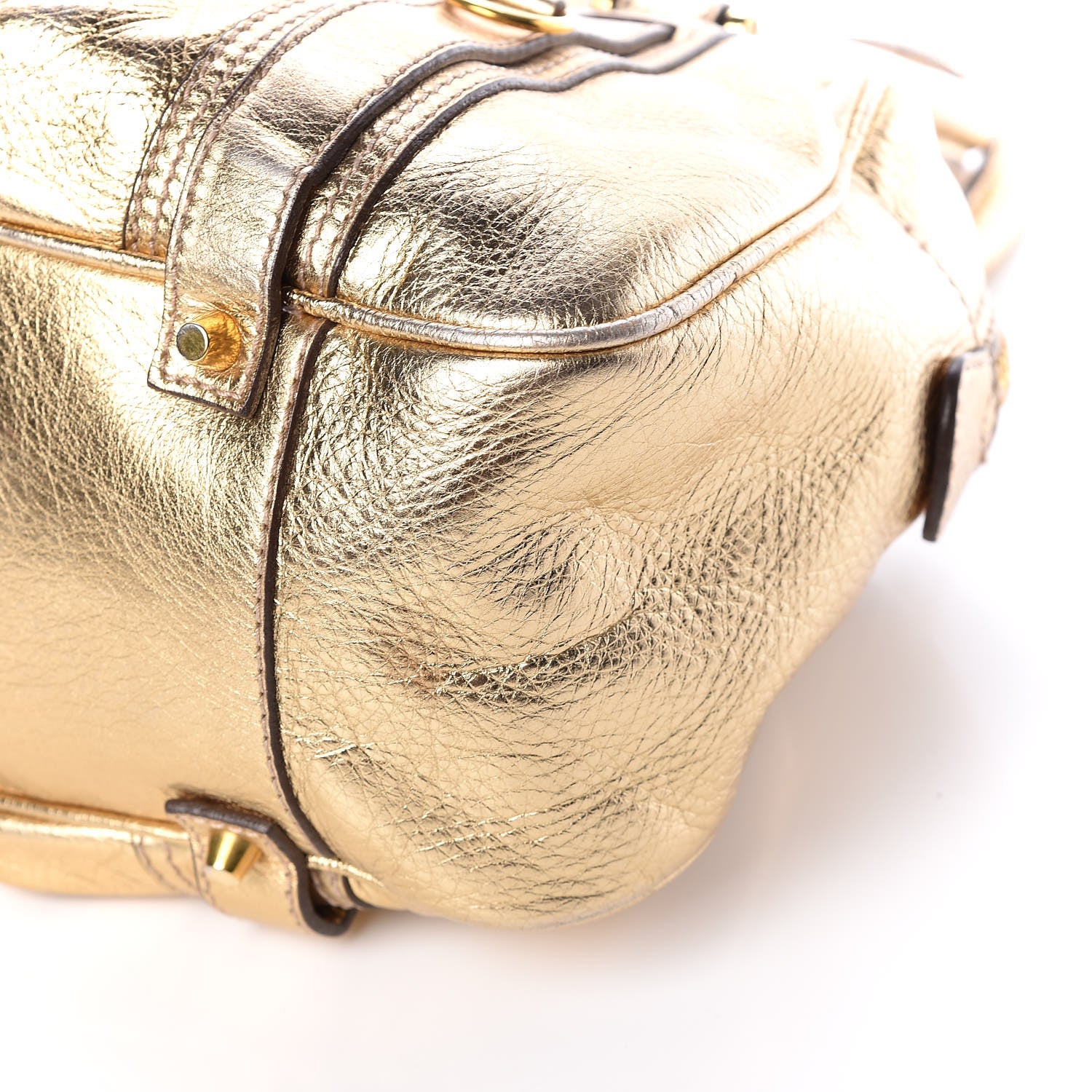 Burberry Metallic Calfskin Ashbury Gold 6 of 14