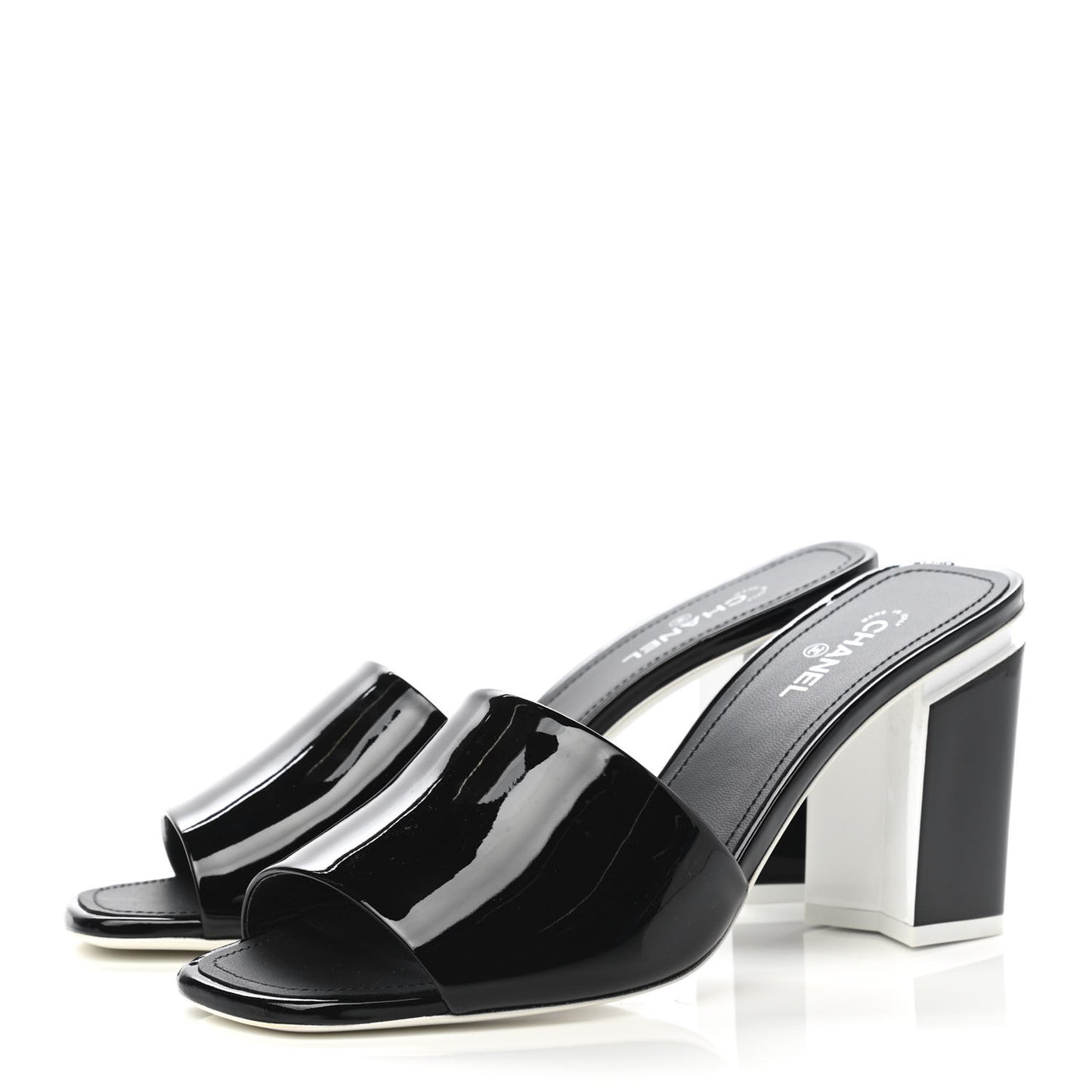 Patent CC Mules 40 Black White